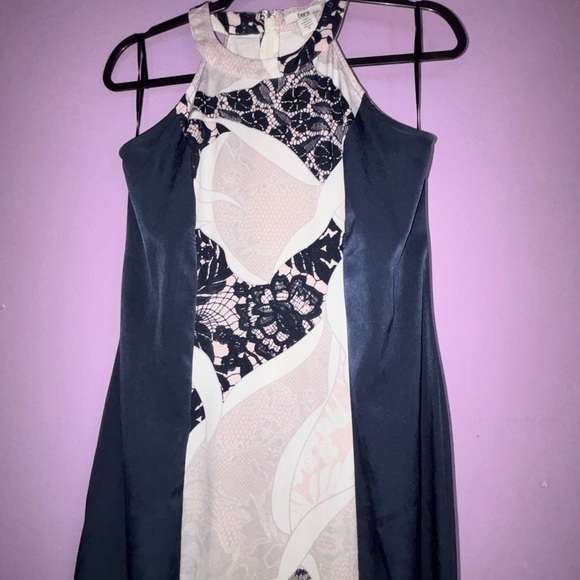 Bar III Blue and Cream Floral Dress - Picture 7 of 12